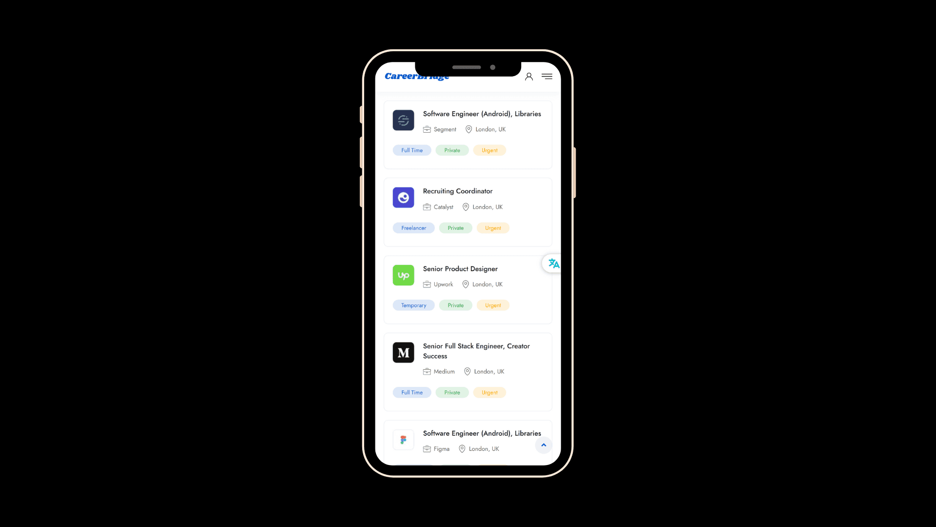 Lanind Page mobile