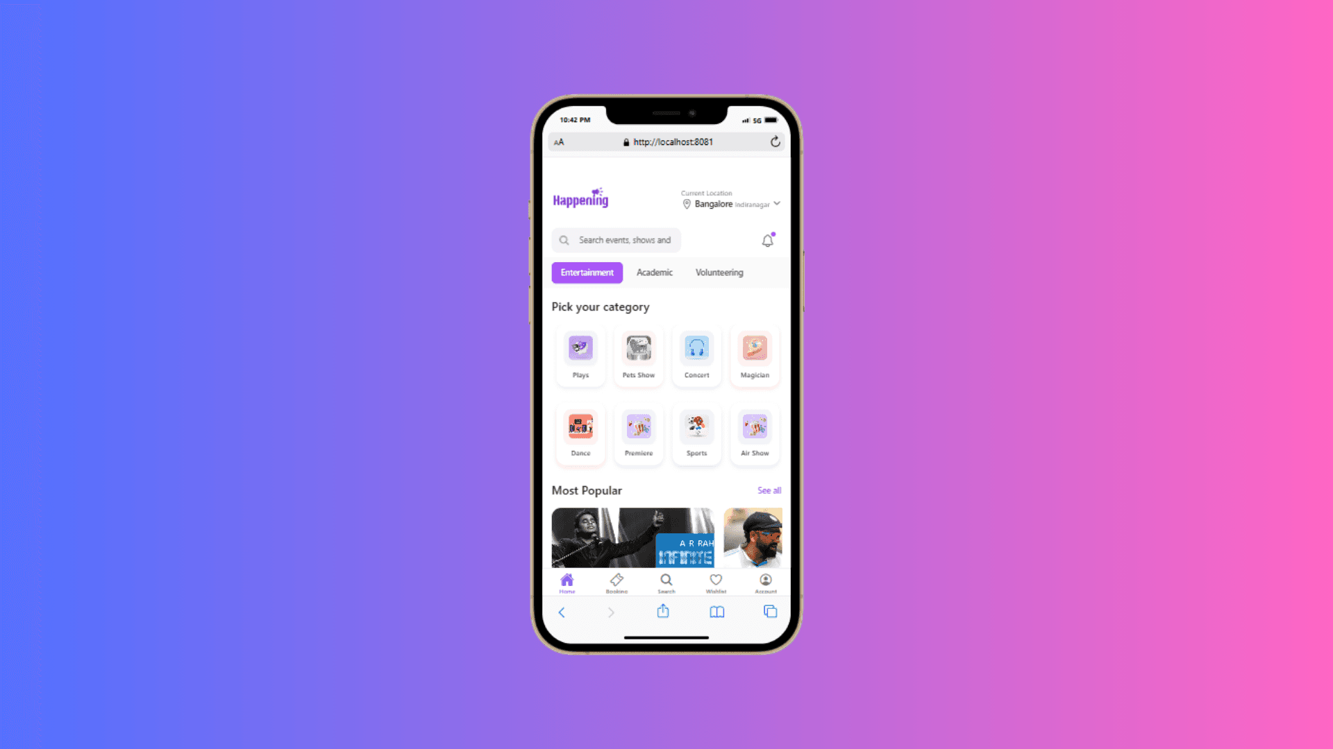 Landing page - light mode