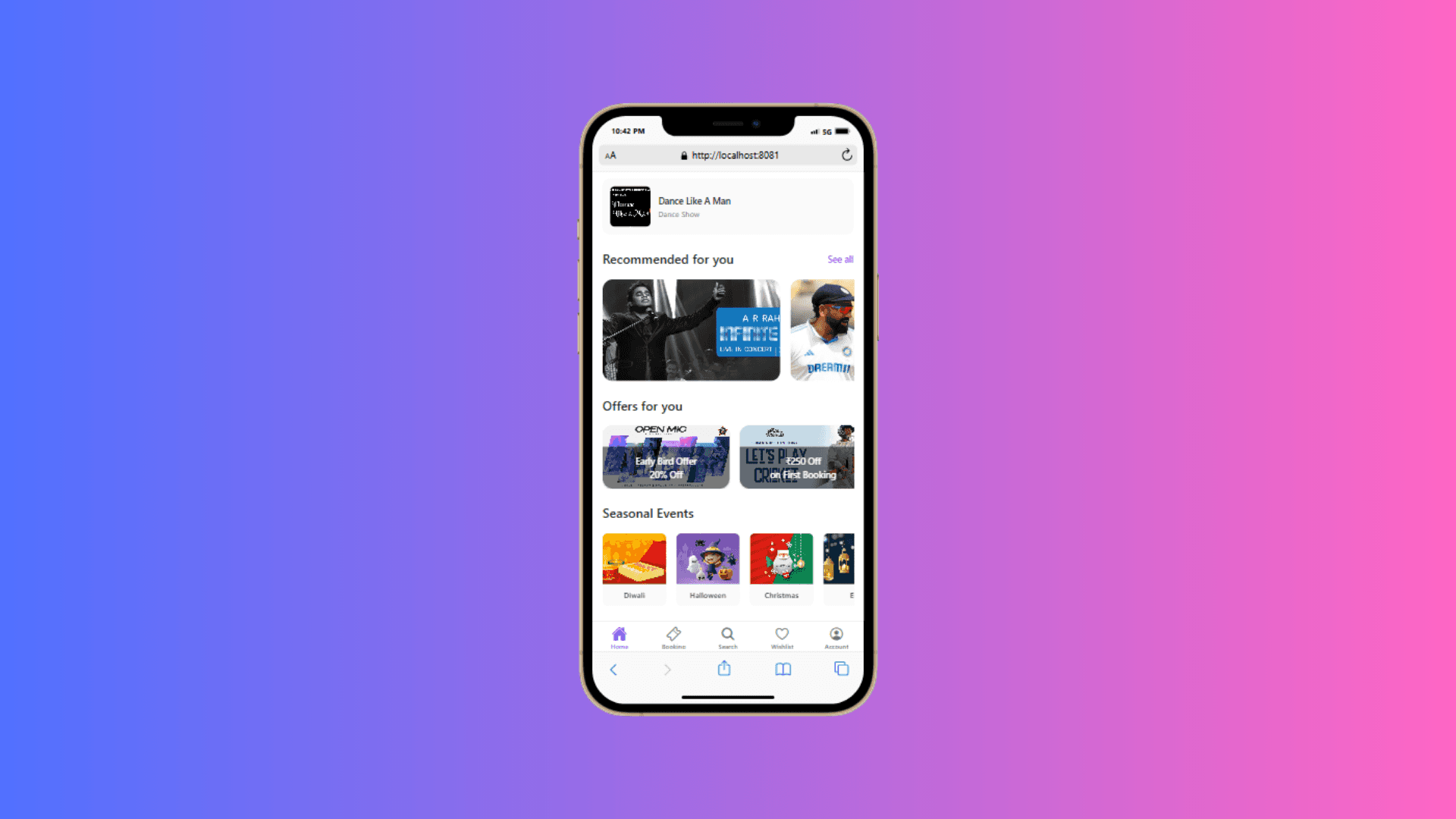 Home screen