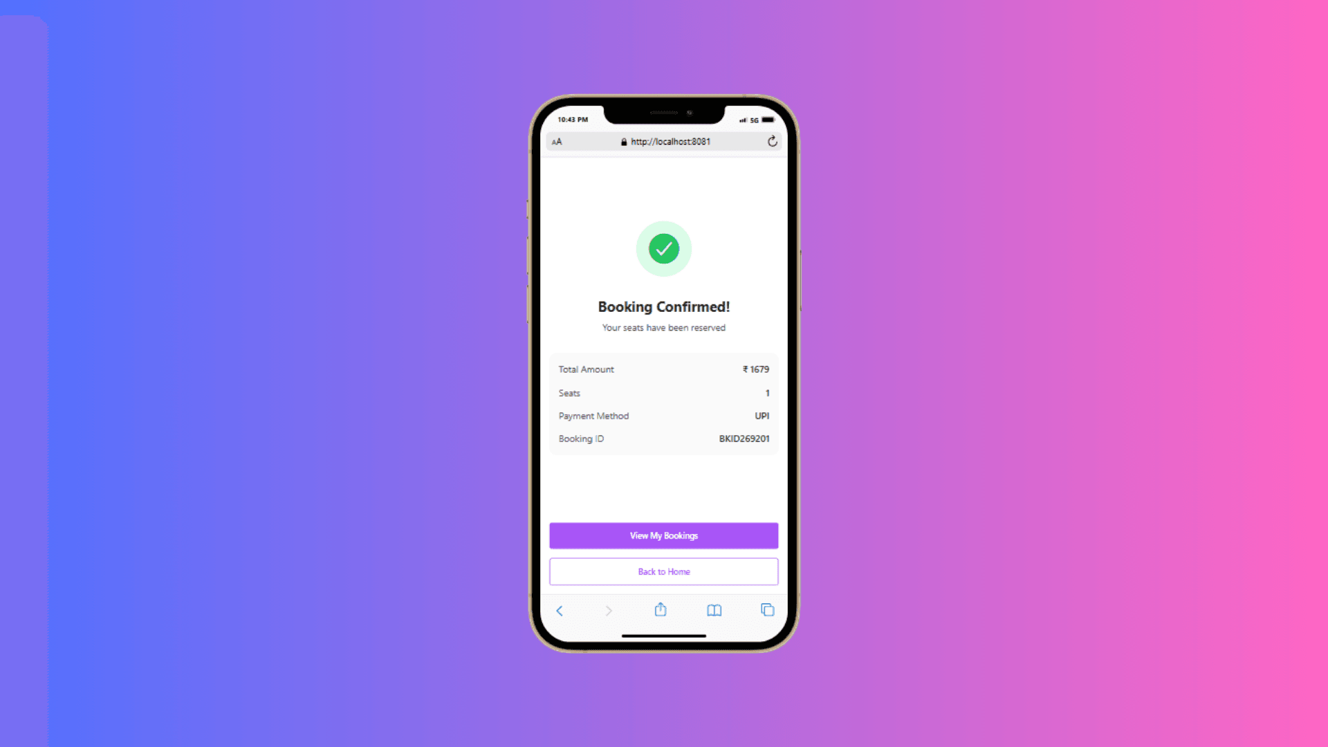 Booking Confirmation