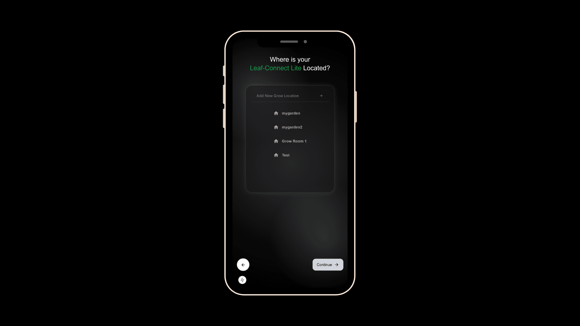 Setup page