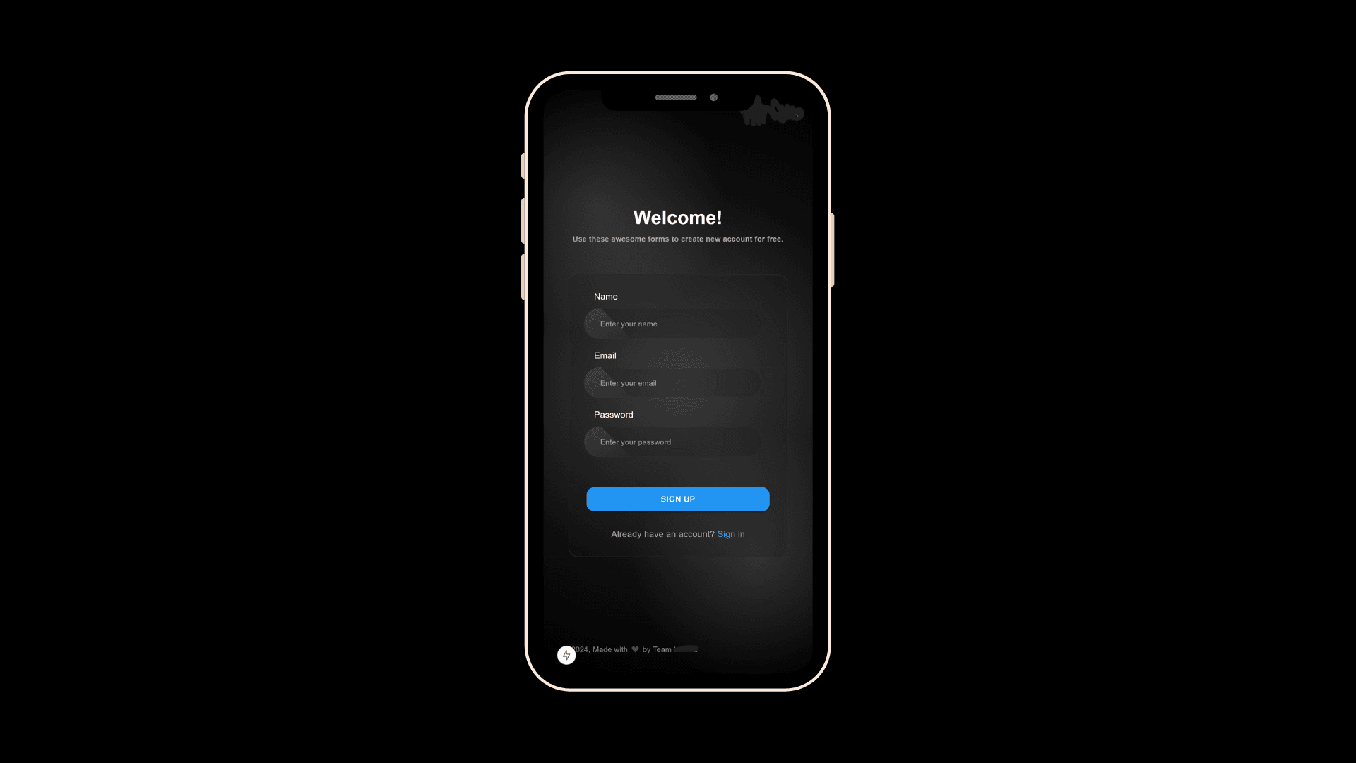 Sign up Mobile