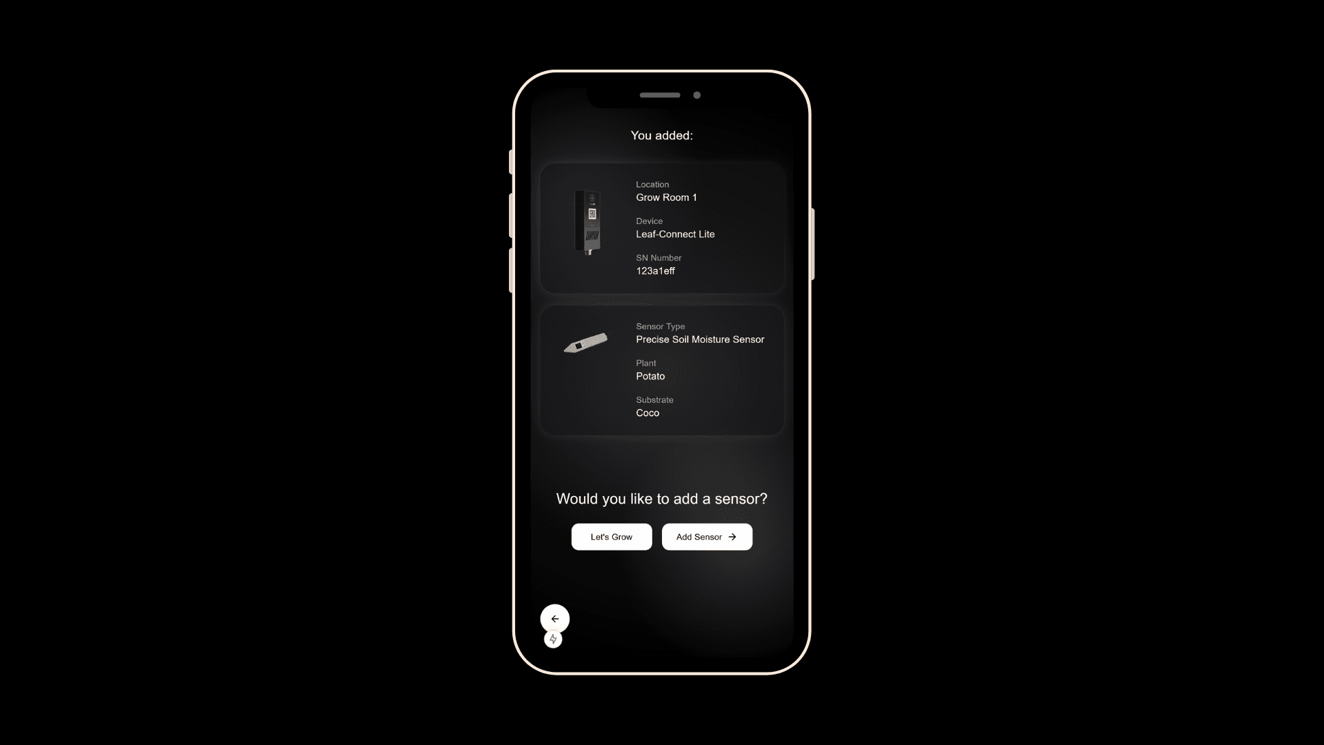 Setup page